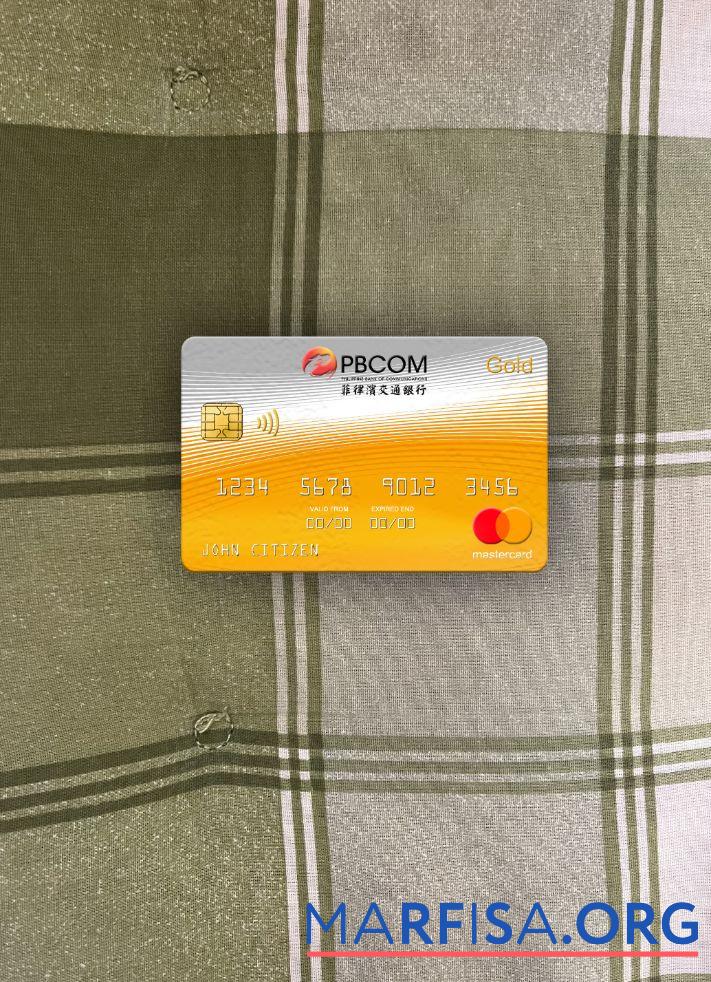 Blank Philippines Bank of Communications mastercard gold photolook front download for verification